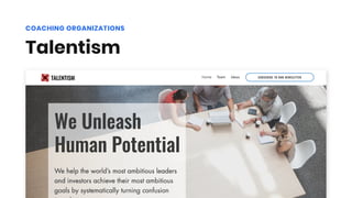 Talentism
COACHING ORGANIZATIONS
 