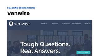 Venwise
COACHING ORGANIZATIONS
 