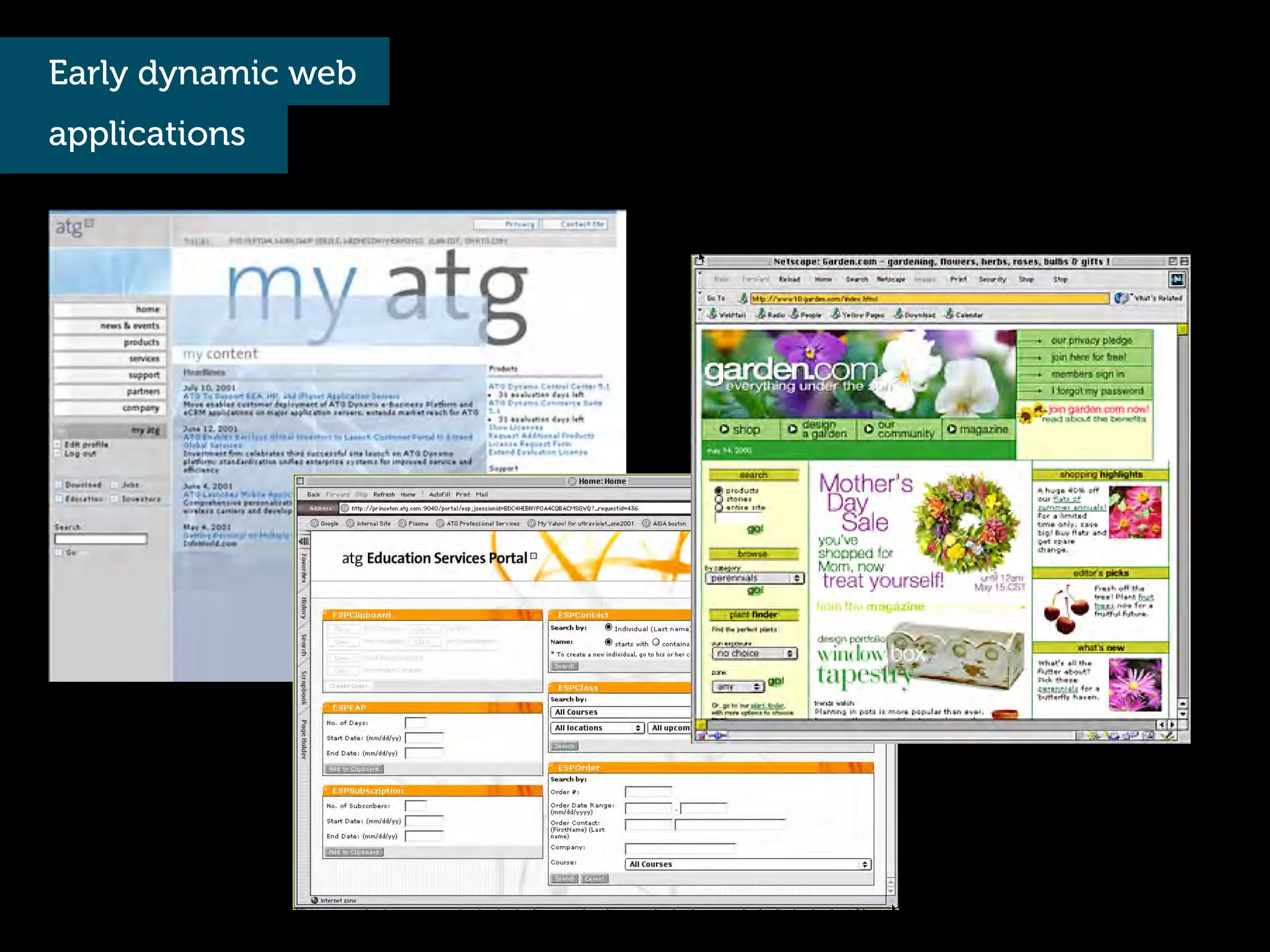 Early dynamic web
applications
 