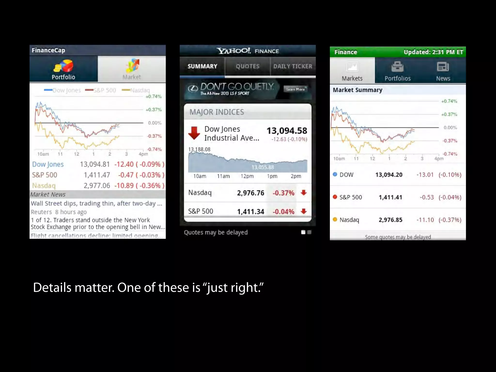 Details matter. One of these is“just right.”
 