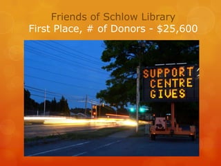 Friends of Schlow Library
First Place, # of Donors - $25,600
 