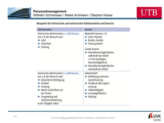 Personalmanagement
     Wilhelm Schmeisser / Maike Andresen / Stephan Kaiser




81
                © UVK Verlagsgesellschaft mbH, Konstanz und München 2013
 