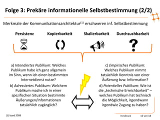 Relationen: Technische und soziale Netzwerke, die mit Hilfe von Anwendungen artikuliert oder aufgebaut werden; 