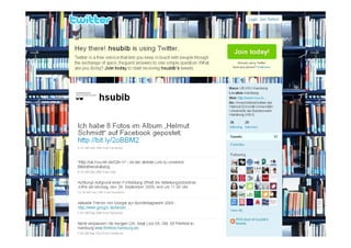 UB der HSU auf Twitter-Plattform




© UB HSU 2009      Werner Tannhof: Schmidt Revisited, CC BY-NC-ND 3.0   Folie 19
 