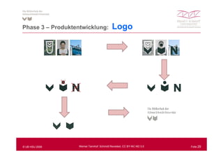 Phase 3 – P d kt t i kl
Ph        Produktentwicklung:               Logo




© UB HSU 2009      Werner Tannhof: Schmidt Revisited, CC BY-NC-ND 3.0   Folie 29
 