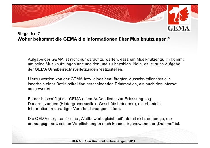 L. Schmid: GEMA 7 siegel