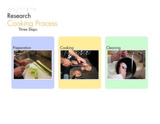 Research
Cooking Process
    Three Steps:




 Preparation       Cooking   Cleaning
 