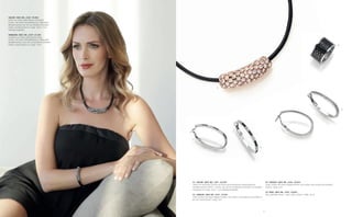 17
01
02
03
04
COLLIER | BEST.-NR.: 2350 | 99,00€
Collier aus einem geflochtenen Lederband
(5mm), mit einem hämatitfarbenen, halbrunden
Metallornament, das mit verschiedene Kristallen
(Farbe crystal) besetzt ist, Länge: 42cm + 5cm
Verlängerungskette
ARMBAND | BEST.-NR.: 2349 | 67,50€
Armband aus einem geflochtenen Band
(5mm), mit einem hämatitfarbenen, halbrunden
Metallornament, dass mit verschiedenen Kristallen
(Farbe Crystal) besetzt ist, Länge: 19cm
01 | COLLIER | BEST.-NR.: 2351 | 69,90€
Collier mit Lederband (3mm) und einem geschwungenen rosévergoldetem
Metallornament (50mm x 16mm), das auf der kompletten Frontseite mit Kristallen
ausgefasst ist; Länge: 42cm + 5cm Verlängerungskette
02 | CREOLEN | BEST.-NR.: 2347 | 47,50€
Ovale Creolen mit einem Klappverschluss, die Creolen sind rundum mit Kristallen in
Jet und Crystal besetzt, Länge: 4cm
03 | CREOLEN | BEST.-NR.: 2348 | 49,90€
Ovale Creolen mit einem Klappverschluss, die Creolen sind rundum mit Kristallen
besetzt, Länge: 4cm
04 | RING | BEST.-NR.: 2326 | 45,00€
Ring, Edelstahl, Breite: 15mm, Inlay schwarz, Größe: 50-62
 