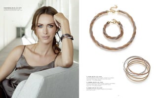 19 
03 
01 
02 
MAGNETARMBAND | BEST.-NR.: 2354 | 89,90€ 
3-reihiges Edelstahl-Magnetarmband, Farbe: 
stahl/schwarz/rosé; Breite 28mm, Länge 19,5cm 
01 | COLLIER | BEST.-NR.: 2352 | 69,90€ 
Collier aus Meshketten in Trikolore (vergoldet, rhodiniert, rosé-vergoldet), 
die einzelnen Ketten (Stärke: 4mm) sind zu einer Kette verdreht; 
Länge: 45cm + 5cm Verlängerungskette 
02 | ARMBAND | BEST.-NR.: 2353 | 39,90€ 
Armband aus Meshketten in Trikolore (vergoldet, rhodiniert, rosé-vergoldet), 
die einzelnen Ketten (Stärke: 4mm) sind zu einer Kette verdreht; 
Länge: 19cm + 4cm Verlängerungskette 
03 | ARMREIF | BEST.-NR.: 2355 | 45,00€ 
Edelstahlarmreif 6-reihig in rhodiniert, vergoldet und rosé-vergoldet, 
6mm x 2mm, Ø 67mm  