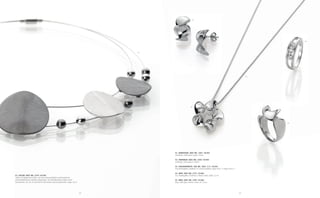 3332
01
01
02
04
05
03
01 | COLLIER | BEST.-NR.: 2329 | 69,90€
Collier mit Magnetverschluss, auf zwei Schmuckdrähten sind rhodinierte
und hämatitfarbene Scheiben aufgezogen. Die Metallscheiben haben einen
Durchmesser von 28, 23 und 20mm und wurden speziell gebürstet, Länge: 42cm
01 | OHRSTECKER | BEST.-NR.: 2397 | 49,90€
Ohrstecker, Stahl glanz; Länge 19mm
02 | ANHÄNGER | BEST.-NR.: 2398 | 59,90€
Anhänger, Stahl glanz; Ø 30mm
03 | SCHLANGENKETTE | ART.-NR.: 2082 -1/-2 | 39,50€
925/Sterlingsilber, rhodiniert, Ø 1,6mm Karabiner, Länge 42cm -1 | Länge 45cm -2
04 | RING | BEST.-NR.: 2157 | 59,00€
925/Sterlingsilber, rhodiniert, Zirkonia weiß, Größe: 52-64
05 | RING | BEST.-NR.: 2399 | 55,00€
Ring, Stahl glanz; Breite 12mm, Gr.: 52-62
 