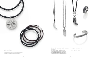 42 43
01
02
01
02
03
04
05
01 | ANHÄNGER | BEST.-NR.: 2221 | 24,50€
Edelstahl, Kristall weiß, Ø 38mm
02 | KETTE | BEST.-NR.: 2225 -1/-2/-3/-4 | 39,50€
Leder geflochten Ø 4mm, Edelstahl Verschluss, in den Farben schwarz und braun,
50cm schwarz -1 | 55cm schwarz -2 | 50cm braun -3 | 55cm braun -4
01 | HALSKETTE INKL: ANHÄNGER | BEST.-NR.: 2267 | 29,90€
Lederhalsband schwarz, Länge 100cm, selbst zum Kürzen, Edelstahl Anhänger
Zahn, Länge 5cm
02 | COLLIER INKL. ANHÄNGER | BEST.-NR.: 2417 | 89,90€
Edelstahl-Collier mit Anhänger Flügel (2cm + 5cm), Länge 60cm
03 | HALSKETTE INKL. ANHÄNGER | BEST.-NR.: 2275 | 69,90€
Geflochtene Lederkette, Länge 70cm, Edelstahl Zahn, Länge 4,5cm
04 | RING | BEST.-NR.: 2333 | 29,90€
Ring, Edelstahl, Beite: 8,5mm, glanz, Größe: 52-64
05 | ARMSPANGE | BEST.-NR.: 2332 | 39,50€
Armspange, Edelstahl, Breite: 10mm, glanz
 