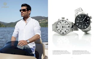 05
01
02
01 | HERRENUHR CHRONOGRAPH | BEST.-NR.: 2421 | 249,90€
Herrenuhr Chronograph mit weissem Zifferblatt, Ø 46,5mm, Armband
und Gehäuse aus Edelstahl, 24-Stunden Anzeige, Chronograph mit kleinem
Sekundenzeiger und 60-Minuten Totalisator, Datumsanzeige, hochwertiges Quarz
Uhrenwerk, 5 ATM wasserdicht, Sicherheitsfaltschließe mit Verkürzungssystem,
limitierte Auflage mit Nummerierung
02 | HERRENUHR CHRONOGRAPH | BEST.-NR.: 2422 | 249,90€
Herrenuhr Chronograph mit schwarzem Zifferblatt, Ø 46,5mm, Armband
und Gehäuse aus Edelstahl, 24-Stunden Anzeige, Chronograph mit kleinem
Sekundenzeiger und 60-Minuten Totalisator, Datumsanzeige, hochwertiges Quarz
Uhrenwerk, 5 ATM wasserdicht, Sicherheitsfaltschliesse mit Verkürzungssystem,
limitierte Auflage mit Nummerierung
 