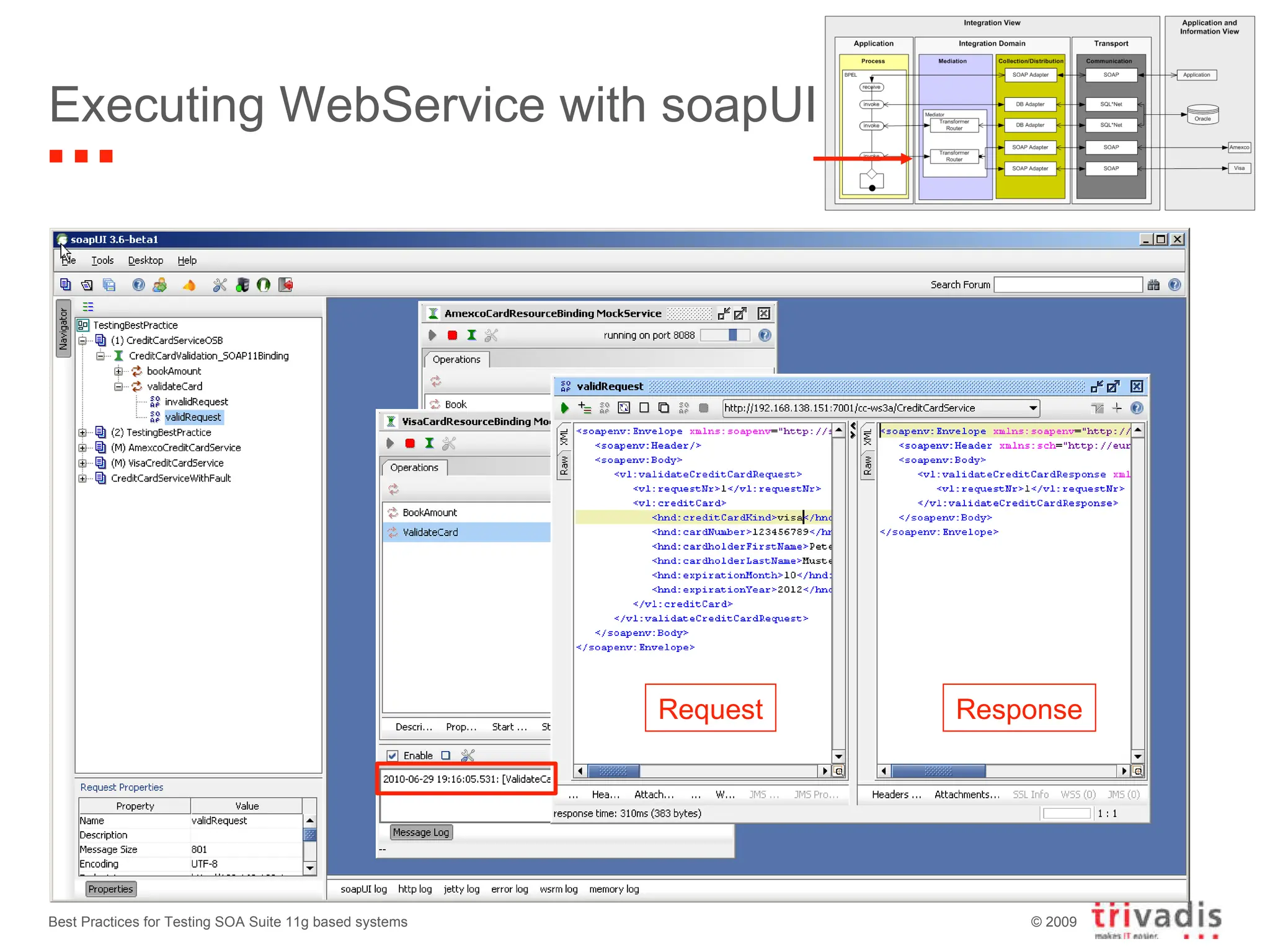 Executing WebService with soapUI Best Practices for Testing SOA Suite 11g based systems Request Response 