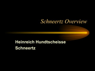Schneertz Overview Heinreich Hundtscheisse Schneertz 