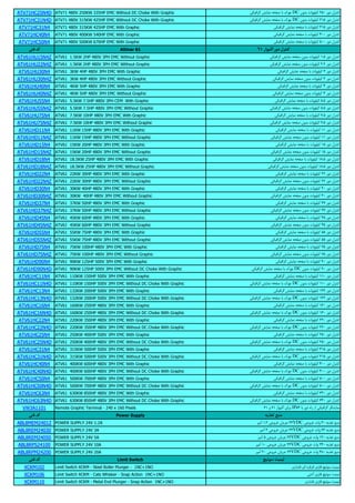 ATV71HC25N4D ATV71 480V 250KW 335HP EMC Without DC Choke With Graphic "+ 15 G g# ,A 2)F 6 H ! DC % 6 5 / - 250 J . -
ATV71HC31N4D ATV71 480V 315KW 425HP EMC Without DC Choke With Graphic "+ 15 G g# ,A 2)F 6 H ! DC % 6 5 / - 315 J . -
ATV71HC31N4 ATV71 480V 315KW 425HP EMC With Graphic "+ 15 G g# ,A 2)F 6 5 / - 315 J . -
ATV71HC40N4 ATV71 480V 400KW 540HP EMC With Graphic "+ 15 G g# ,A 2)F 6 5 / - 400 J . -
ATV71HC50N4 ATV71 480V 500KW 670HP EMC With Graphic "+ 15 G g# ,A 2)F 6 5 / - 500 J . -
Altivar 61 61 " 6#. 8$6
ATV61HU15N4Z ATV61 1.5KW 2HP 480V 3PH EMC Without Graphic "+ 15 G g# ,A 2)F % 6 5 / - 1.5 J . -
ATV61HU22N4Z ATV61 1.5KW 2HP 480V 3PH EMC Without Graphic "+ 15 G g# ,A 2)F % 6 5 / - 2.2 J . -
ATV61HU30N4 ATV61 3KW 4HP 480V 3PH EMC With Graphic "+ 15 G g# ,A 2)F 6 5 / - 3 J . -
ATV61HU30N4Z ATV61 3KW 4HP 480V 3PH EMC Without Graphic "+ 15 G g# ,A 2)F % 6 5 / - 3 J . -
ATV61HU40N4 ATV61 4KW 5HP 480V 3PH EMC With Graphic "+ 15 G g# ,A 2)F 6 5 / - 4 J . -
ATV61HU40N4Z ATV61 4KW 5HP 480V 3PH EMC Without Graphic "+ 15 G g# ,A 2)F % 6 5 / - 4 J . -
ATV61HU55N4 ATV61 5.5KW 7.5HP 480V 3PH CEM With Graphic "+ 15 G g# ,A 2)F 6 5 / - 5.5 J . -
ATV61HU55N4Z ATV61 5.5KW 7.5HP 480V 3PH EMC Without Graphic "+ 15 G g# ,A 2)F % 6 5 / - 5.5 J . -
ATV61HU75N4 ATV61 7.5KW 10HP 480V 3PH EMC With Graphic "+ 15 G g# ,A 2)F 6 5 / - 7.5 J . -
ATV61HU75N4Z ATV61 7.5KW 10HP 480V 3PH EMC Without Graphic "+ 15 G g# ,A 2)F % 6 5 / - 7.5 J . -
ATV61HD11N4 ATV61 11KW 15HP 480V 3PH EMC With Graphic "+ 15 G g# ,A 2)F 6 5 / - 11 J . -
ATV61HD11N4Z ATV61 11KW 15HP 480V 3PH EMC Without Graphic "+ 15 G g# ,A 2)F % 6 5 / - 11 J . -
ATV61HD15N4 ATV61 15KW 20HP 480V 3PH EMC With Graphic "+ 15 G g# ,A 2)F 6 5 / - 15 J . -
ATV61HD15N4Z ATV61 15KW 20HP 480V 3PH EMC Without Graphic "+ 15 G g# ,A 2)F % 6 5 / - 15 J . -
ATV61HD18N4 ATV61 18.5KW 25HP 480V 3PH EMC With Graphic "+ 15 G g# ,A 2)F 6 5 / - 18.5 J . -
ATV61HD18N4Z ATV61 18.5KW 25HP 480V 3PH EMC Without Graphic "+ 15 G g# ,A 2)F % 6 5 / - 18.5 J . -
ATV61HD22N4 ATV61 22KW 30HP 480V 3PH EMC With Graphic "+ 15 G g# ,A 2)F 6 5 / - 22 J . -
ATV61HD22N4Z ATV61 22KW 30HP 480V 3PH EMC Without Graphic "+ 15 G g# ,A 2)F % 6 5 / - 22 J . -
ATV61HD30N4 ATV61 30KW 40HP 480V 3PH EMC With Graphic "+ 15 G g# ,A 2)F 6 5 / - 30 J . -
ATV61HD30N4Z ATV61 30KW 40HP 480V 3PH EMC Without Graphic "+ 15 G g# ,A 2)F % 6 5 / - 30 J . -
ATV61HD37N4 ATV61 37KW 50HP 480V 3PH EMC With Graphic "+ 15 G g# ,A 2)F 6 5 / - 37 J . -
ATV61HD37N4Z ATV61 37KW 50HP 480V 3PH EMC Without Graphic "+ 15 G g# ,A 2)F % 6 5 / - 37 J . -
ATV61HD45N4 ATV61 45KW 60HP 480V 3PH EMC With Graphic "+ 15 G g# ,A 2)F 6 5 / - 45 J . -
ATV61HD45N4Z ATV61 45KW 60HP 480V 3PH EMC Without Graphic "+ 15 G g# ,A 2)F % 6 5 / - 45 J . -
ATV61HD55N4 ATV61 55KW 75HP 480V 3PH EMC With Graphic "+ 15 G g# ,A 2)F 6 5 / - 55 J . -
ATV61HD55N4Z ATV61 55KW 75HP 480V 3PH EMC Without Graphic "+ 15 G g# ,A 2)F % 6 5 / - 55 J . -
ATV61HD75N4 ATV61 75KW 100HP 480V 3PH EMC With Graphic "+ 15 G g# ,A 2)F 6 5 / - 75 J . -
ATV61HD75N4Z ATV61 75KW 100HP 480V 3PH EMC Without Graphic "+ 15 G g# ,A 2)F % 6 5 / - 75 J . -
ATV61HD90N4 ATV61 90KW 125HP 500V 3PH EMC With Graphic "+ 15 G g# ,A 2)F 6 5 / - 90 J . -
ATV61HD90N4D ATV61 90KW 125HP 500V 3PH EMC Without DC Choke With Graphic "+ 15 G g# ,A 2)F 6 H ! DC % 6 5 / - 90 J . -
ATV61HC11N4 ATV61 110KW 150HP 500V 3PH EMC With Graphic "+ 15 G g# ,A 2)F 6 5 / - 110 J . -
ATV61HC11N4D ATV61 110KW 150HP 500V 3PH EMC Without DC Choke With Graphic "+ 15 G g# ,A 2)F 6 H ! DC % 6 5 / - 110 J . -
ATV61HC13N4 ATV61 132KW 200HP 500V 3PH EMC With Graphic "+ 15 G g# ,A 2)F 6 5 / - 132 J . -
ATV61HC13N4D ATV61 132KW 200HP 500V 3PH EMC Without DC Choke With Graphic "+ 15 G g# ,A 2)F 6 H ! DC % 6 5 / - 132 J . -
ATV61HC16N4 ATV61 160KW 250HP 480V 3PH EMC With Graphic "+ 15 G g# ,A 2)F 6 5 / - 160 J . -
ATV61HC16N4D ATV61 160KW 250HP 480V 3PH EMC Without DC Choke With Graphic "+ 15 G g# ,A 2)F 6 H ! DC % 6 5 / - 160 J . -
ATV61HC22N4 ATV61 220KW 350HP 480V 3PH EMC With Graphic "+ 15 G g# ,A 2)F 6 5 / - 220 J . -
ATV61HC22N4D ATV61 220KW 350HP 480V 3PH EMC Without DC Choke With Graphic "+ 15 G g# ,A 2)F 6 H ! DC % 6 5 / - 220 J . -
ATV61HC25N4 ATV61 250KW 400HP 500V 3PH EMC With Graphic "+ 15 G g# ,A 2)F 6 5 / - 250 J . -
ATV61HC25N4D ATV61 250KW 400HP 480V 3PH EMC Without DC Choke With Graphic "+ 15 G g# ,A 2)F 6 H ! DC % 6 5 / - 250 J . -
ATV61HC31N4 ATV61 315KW 500HP 500V 3PH EMC With Graphic "+ 15 G g# ,A 2)F 6 5 / - 315 J . -
ATV61HC31N4D ATV61 315KW 500HP 500V 3PH EMC Without DC Choke With Graphic "+ 15 G g# ,A 2)F 6 H ! DC % 6 5 / - 315 J . -
ATV61HC40N4 ATV61 400KW 600HP 480V 3PH EMC With Graphic "+ 15 G g# ,A 2)F 6 5 / - 400 J . -
ATV61HC40N4D ATV61 400KW 600HP 480V 3PH EMC Without DC Choke With Graphic "+ 15 G g# ,A 2)F 6 H ! DC % 6 5 / - 400 J . -
ATV61HC50N4 ATV61 500KW 700HP 480V 3PH EMC With Graphic "+ 15 G g# ,A 2)F 6 5 / - 500 J . -
ATV61HC50N4D ATV61 500KW 700HP 480V 3PH EMC Without DC Choke With Graphic "+ 15 G g# ,A 2)F 6 H ! DC % 6 5 / - 500 J . -
ATV61HC63N4 ATV61 630KW 850HP 480V 3PH EMC With Graphic "+ 15 G g# ,A 2)F 6 5 / - 630 J . -
ATV61HC63N4D ATV61 630KW 850HP 480V 3PH EMC Without DC Choke With Graphic "+ 15 G g# ,A 2)F 6 H ! DC % 6 5 / - 630 J . -
VW3A1101 Remote Graphic Terminal - 240 x 160 Pixels 61 71 5 .8 5 6 IP54 6 Y5 X5 "+ 15 G UE# ,A
Power Supply 3QR S
ABL8MEM24012 POWER SUPPLY 24V 1.2A 1.2 "& Q % # & 24VDC "& Q 5 30 #[ 3
ABL8REM24030 POWER SUPPLY 24V 3A 3 "& Q % # & 24VDC "& Q 5 72 #[ 3
ABL8REM24050 POWER SUPPLY 24V 5A 5 "& Q % # & 24VDC "& Q 5 120 #[ 3
ABL8RPS24100 POWER SUPPLY 24V 10A 10 "& Q % # & 24VDC "& Q 5 240 #[ 3
ABL8RPM24200 POWER SUPPLY 24V 20A 20 "& Q % # & 24VDC "& Q 5 480 #[ 3
Limit Switch D E ) #
XCKM102 Limit Switch XCKM - Steel Roller Plunger - 1NC+1NO E1 5 Y a/1 L M ' , 8
XCKM106 Limit Switch XCKM - Cats Whisker - Snap Action 1NC+1NO " .A a/1 L M ' , 8
XCKM110 Limit Switch XCKM - Metal End Plunger - Snap Action 1NC+1NO E1 a/1 L M ' , 8
 