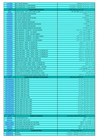 LV430680 4P3T TM160T NSX160H 70KA 4 160 '+ ,- /-
LV432696 4P4T MICROLOGIC 2.3 400A NSX400H 2.3 & 8 + - 70KA 4 400 '+ ,- /-
LV432896 4P4T MICROLOGIC 2.3 630A NSX630H 2.3 & 8 + - 70KA 4 630 '+ ,- /-
Compact NSX Accessories NSX '() !" #
29450 Auxiliary Contact - 1OC or 1SD or 1SDE or 1SDV OF , SD , SDE "#5 > /- '+ ,- /- "+,- '- . -
LV429386 MX 110-130V 50/60HZ SHUNT RELEASE 130VAC-110 ?# ' $ 8
LV429393 MX 125V DC SHUNT RELEASE 125VDC ?# ' $ 8
LV429387 MX 220-240V 50/60HZ SHUNT RELEASE 240VAC-220 ?# ' $ 8
LV429394 MX 250VDC SHUNT RELEASE 250VDC ?# ' $ 8
LV429410 MN 24VDC UNDERVOLTAGE RELEASE 24VDC @ .8 A 8
LV429406 MN 110-120V 50/60HZ UNDERVOLTAGE RELEASE 130VAC-110 @ .8 A 8
LV429413 MN 125VDC UNDERVOLTAGE RELEASE 125VDC @ .8 A 8
LV429407 MN 220-240V 50/60HZ UNDERVOLTAGE RELEASE 240VAC-220 @ .8 A 8
LV429434 Motor Mechanism - MT100/160 - 220-240V 50/60Hz 160 100 '+ ,- 240VAC-220
LV431545 Motor Mechanism - MT250 - 110-130VDC 250 '+ ,- 130VDC-110
LV431541 Motor Mechanism - MT250 - 220-240V 50/60Hz 250 '+ ,- 240VAC-220
LV432640 Motor Mechanism - MT400/630 - 110-130VAC 50/60Hz 630 400 '+ ,- 130VAC-110
LV432645 Motor Mechanism - MT400/630 - 110-130VDC 630 400 '+ ,- 130VDC-110
LV432641 Motor Mechanism - MT400/630 - 220-240V 50/60Hz 630 400 '+ ,- 240VAC-220
LV429289 Plug-In Base Kit - 3Poles - for NSX100-250 250 100 B#5 -CD ' -
LV429290 Plug-In Base Kit - 4Poles - for NSX100-250 250 100 ! B#5 -CD ' -
LV432538 Plug-In Base Kit - 3Poles - for NSX400-630 630 400 B#5 -CD ' -
LV432539 Plug-In Base Kit - 4Poles - for NSX400-630 630 400 ! B#5 -CD ' -
LV429282 Chassis Side Plates - 2Poles / 3Poles / 4Poles - for NSX100-250 250 100 /- "# E- - 2)F
LV429283 Chassis Side Plates - 2Poles / 3Poles / 4Poles - for NSX100-250 250 100 /- "# E- - 2)F
LV432532 Chassis Side Plates - 2Poles / 3Poles / 4Poles - for NSX400-630 630 400 /- "# E- - 2)F
LV432533 Chassis Side Plates - 2Poles / 3Poles / 4Poles - for NSX400-630 630 400 /- "# E- - 2)F
LV429338 Extended Rotary Handle - Black - for NSX100-250 250 100 '+ ,- /- %5 G .
LV432598 Extended Rotary Handle - Black - for NSX400-630 630 400 '+ ,- /- %5 G .
LV429270 Safety Trip for 2poles / 3poles / 4poles - for NSX100-250 250 100 HI . #5
LV432520 Safety Trip for 2poles / 3poles / 4poles - for NSX400-630 630 400 HI . #5
LV429354 Mechanical Interlocking For Devices With Toggle - 100-250A 250 100 "+ A + HI . #5
LV429211 Earth Leakage Vigi MH / 200-440V / 30-10000mA / 4 poles ! Vigi MH % # & ".EA J @
LV429268 Stud For Drawout Installation / NSX100-250 / set of 2 250 100 "# E- ' - #
LV432490 Spreader Set / 52.5 mm pitch / Flat Connection / 3 poles '+ ,- /- "8 K 5 B
LV429287 2 CE/CD Connected/Disconnected Position Auxiliary Switch - OC 630 100 F "+,- L M
EasyPact Non Adjustable Circuit Breaker * + % , $ - "
EZC100H3015 EZC100 H 30kA 3P/3T 15A 3 15 N O 6 P 5 /-
EZC100H3020 EZC100 H 30kA 3P/3T 20A 3 20 N O 6 P 5 /-
EZC100H3030 EZC100 H 30kA 3P/3T 30A 3 30 N O 6 P 5 /-
EZC100H3032 EZC100 H 30kA 3P/3T 32A 3 32 N O 6 P 5 /-
EZC100H3040 EZC100 H 30kA 3P/3T 40A 3 40 N O 6 P 5 /-
EZC100H3050 EZC100 H 30kA 3P/3T 50A 3 50 N O 6 P 5 /-
EZC100H3060 EZC100 H 30kA 3P/3T 60A 3 60 N O 6 P 5 /-
EZC100H3075 EZC100 H 30kA 3P/3T 75A 3 75 N O 6 P 5 /-
EZC100H3080 EZC100 H 30kA 3P/3T 80A 3 80 N O 6 P 5 /-
EZC100H3100 EZC100 H 30kA 3P/3T 100A 3 100 N O 6 P 5 /-
EZC250H3125 EZC250 36KA 415V 3P/3T 125A 3 125 N O 6 P 5 /-
EZC250H3160 EZC250 36KA 415V 3P/3T 160A 3 160 N O 6 P 5 /-
EZC250H3175 EZC250 36KA 415V 3P/3T 175A 3 175 N O 6 P 5 /-
EZC250H3200 EZC250 36KA 415V 3P/3T 200A 3 200 N O 6 P 5 /-
EZC250H3225 EZC250 36KA 415V 3P/3T 225A 3 225 N O 6 P 5 /-
EZC250H3250 EZC250 36KA 415V 3P/3T 250A 3 250 N O 6 P 5 /-
EZC400H3400 EZC400 36KA 415V 3P/3T 400A 3 400 N O 6 P 5 /-
EZC630H3600N EZC630 36KA 415V 3P/3T 630A 3 600 N O 6 P 5 /-
EasyPact Accessories * + % ,$ - " !" #
EZAUX01 EZ ALARM SWITCH (AL) EZC100 5 6 Q '- . -
EZAUX10 EZ AUXILIARY SWITCH (AX) EZC100 5 6 "+,- '- . -
EZESHT200AC EZ250 SHUNT TRIP RELEASE SHT 200 240VA EZC250 5 6 220VAC ' $ 8
EZASHT200AC EZ100 SHUNT TRIP RELEASE SHT 200-277VAC EZC100 5 6 220VAC ' $ 8
EZEROTE EZ250 EXTENDED ROTARY HANDLE EZC250 N O 6 P /- %5 G .
EZAROTE EZ100 EXTENDED ROTARY HANDLE EZC100 N O 6 P /- %5 G .
Compact NS 3Pole NS '()
NS08N3P2F 33466S2 2 & 8 + - 50KA R+ 1 800 '+ ,- /-
NS08N3P2D 33466S2W 2 & 8 + - 50KA "# E- 800 '+ ,- /-
 
