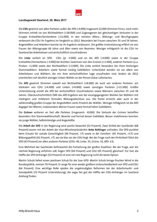 Schnellanalyse Landtagswahl Saarland 2017