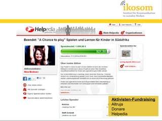Aktivisten-Fundraising
Altruja
Donare
Helpedia
 
