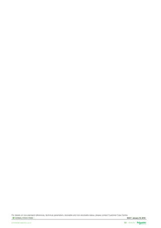 W.E.F. January 18, 2019
	
NORMAL STOCK ITEMS
For details on non-standard references, technical parameters, stockable and non-stockable status, please contact Customer Care Centre.
schneider-electric.co.in 64
 