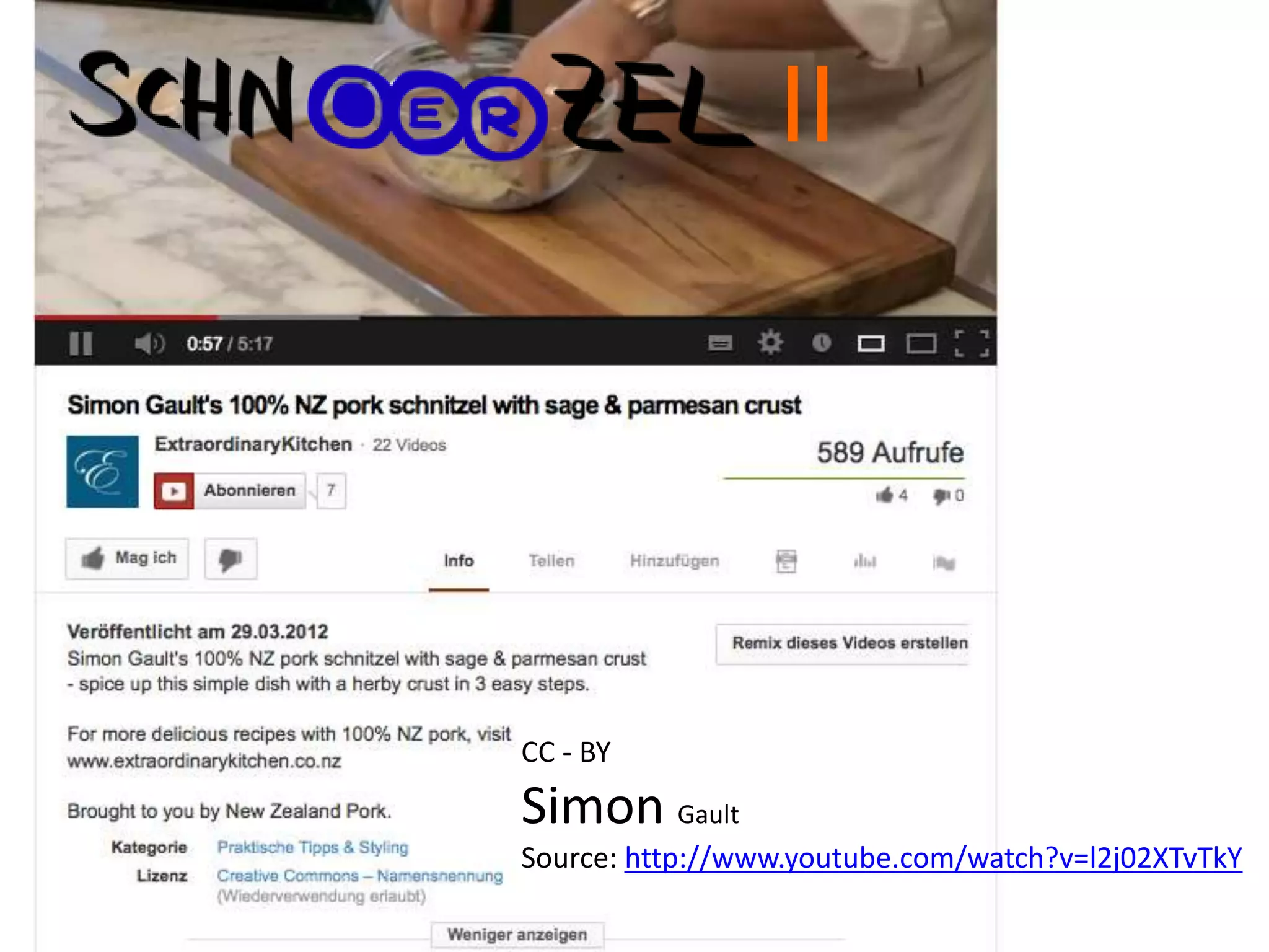 SchnOERzel II
CC - BY
Simon Gault
Source: http://www.youtube.com/watch?v=l2j02XTvTkY
II
 