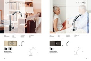 SCHoCkSTraDOS                                                                                                                                                       SCHoCkTenDO
     Landhaus                                                                                                                                                                              Landhaus




                                                                                                                                                                                                           Premium Line
name                             Farbe                Artikelnummer   Preis zzgl. mwSt.          name                            Farbe           Artikelnummer   Preis zzgl. mwSt.

SCHoCk StrADoS                   Chrom                576000 CHr      269 €                      SCHoCk tEnDo                    Chrom           540000 CHr      549 €
                                 Edelstahloptik       576000 EDo      369 €




die perfekte Kombination: Spüle CAMpUS D-200                                                     die perfekte Kombination: Spüle CAMpUS D-100l




                                                  +                                                                                      +
Chrom           Edelstahloptik                                                       210         Chrom                                                                      180




                                                                                                                                                                 275




                                                                                                                                                                                     245
Beschreibung und extras                                                                          Beschreibung und extras
                                                                      329




                                                                                           236




• Schwenkbereich Armatur 360°                                                                    • Schwenkbereich Armatur 360°
• Weißer keramikgriff                                                                            • Joystick-Bedienung

                                                                                                                                                                 bohrung 35 ø
                                                                      bohrung 35 ø




48                                                                                                                                                                                                    49
 