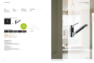 SCHoCkSC-200
                                                                                                                                                                                                Klassik




name                                      Farbe                                 Artikelnummer        Preis zzgl. mwSt.

SCHoCk SC-200                             CriStADUr        ®
                                                                                592000 + FArBnr.     459 €
SCHoCk SC-200                             CriStADUr®                            592120 + FArBnr.     559 €
(ausziehbarer Auslauf)




                                                                                                                                                                                                                    PREmIUm LInE
die perfekte Kombination: Spüle vEro n-100




                                          +
                                                                                  ORIGInAL
                                                                                                                    221
                                                                                 CRISTAdUR
                                                                                UmmAnTELUnG


                                                                                                     196




                                                                                                                          153
materialfarben CRISTAdUR®

                                                                                                     bohrung 35 ø

Magma MaG (97)       Carbonium Car (90) Stone STO (88)          Chocolate CHO (86) bronze brO (87)
Metallicfarbe        Metallicfarbe         Metallicfarbe        Metallicfarbe      Metallicfarbe




avorio aVO (92)      Magnolia MGL (89)     Polaris POL (99)
Farbe mit leichter   Farbe mit leichter    Farbe mit leichter
Struktur             Struktur              Struktur




Beschreibung und Extras
SC-200 592000
• Exklusive Hülsentechnik
• Schwenkbereich Armatur 360°
• Material- und farbidentisch mit CriStADUr®-Spülen
• Farblich passend zu jedem geschmackstyp und küchenstil

SC-200 592120
• Exklusive Hülsentechnik
• Ausziehbarer Auslauf
• Schwenkbereich Armatur 120°
• Material- und farbidentisch mit CriStADUr®-Spülen
• Farblich passend zu jedem geschmackstyp und küchenstil
• rückﬂussverhinderer




                                                                                                                                                                                           Abbildung ähnlich



38                                                                                                                              Alle preise in Euro zzgl. gesetzl. Mehrwertsteuer                              39
 