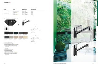 SCHoCkPILa
                                                                                                                                                                                          Modern




name                                 Farbe                                    Artikelnummer         Preis zzgl. mwSt.

SCHoCk piLA                          Chrom                                    541000 CHr            249 €
                                     Chrom/niederdruck                        541003 CHr            295 €
                                                         ®
                                                                              541000 + FArBnr.      305 €
SCHoCk piLA                          Chrom                                    541120 CHr            369 €
(ausziehbare Schlauchbrause)         Chrom/niederdruck                        541123 CHr            395 €
                                                         ®
                                                                              541120 + FArBnr.      395 €




die perfekte Kombination: Spüle typoS C-150




                                                             +
Chrom                                                                                                           195




                                                                                                    190




                                                                                                                         126
                                     ®
materialfarben




                                                                                                                                                                                                        TREnd LInE
                                                                                                    bohrung 35 ø

nero Gne (13)       Onyx GOn (10)        Lava GLa (40)       Inox GIn (12)      Mocha GMC (63)
Unifarbe            Metallicfarbe        Strukturfarbe       Metallicfarbe      Unifarbe
                                                                                                                   217
                                                                                                    190




Graphite GGr (15)   arena Gar (47)       Gobi GSa (58)       Terra GTe (38)     Colorado GCO (08)
Strukturfarbe       Strukturfarbe        Strukturfarbe       Strukturfarbe      Unifarbe
                                                                                                                         115

                                                                                                    bohrung 35 ø
Beschreibung und Extras
piLA 541000
• Schwenkbereich Armatur 360°
• Lackiert, farbidentisch mit           ®
                                          -Spülen
• perfekte kombination von Spüle und Armatur
• Farblich passend zu jedem geschmackstyp
  und küchenstil

piLA 541120
• Ausziehbare Schlauchbrause
• Schwenkbereich Armatur 120°
• Umstellbare Brausefunktion
• Selbstreinigende Brausedüsen
• Lackiert, farbidentisch mit           ®
                                          -Spülen
• perfekte kombination von Spüle und Armatur
• Farblich passend zu jedem geschmackstyp
  und küchenstil
• rückﬂussverhinderer




56                                                                                                                             Alle preise in Euro zzgl. gesetzl. Mehrwertsteuer                   57
 