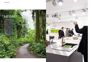 Heimat                         Welt
Der Bayerische Wald. Dort,
unweit von Passau, befin-
det sich der Hauptsitz von
Schock. Als Erfinder und
international führender
Hersteller von Granitspülen
startete Schock vor über
30 Jahren von Regen aus
seine Erfolgsgeschichte.
Heute verfügt Schock auch
über ein umfangreiches
Sortiment hochwertiger
Armaturen. Kunden in über
70 Ländern vertrauen auf
Schock-Produkte, die das
Unternehmen auf führenden
nationalen und internationa-
len Messen seinen Kunden
näher bringt.




10                                    11
 