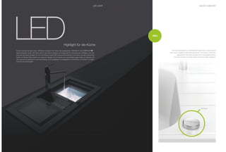 LED LICHT                                                        NEUES ZUBEHÖR




LED                                                                       Highlight für die Küche
Schock inszeniert ein ganz neues, rafﬁniertes Lichtspiel in der Küche. Bei ausgewählten CRISTADUR® und
                                                                                                                       ®


Spülen-Modellen werden LED-Spots direkt in das Becken integriert und sorgen damit für faszinierende Lichteffekte, denn das
                                                                                                                                   NEU




                                                                                                                                            Der Premiumcharakter von CRISTADUR® Spülen wird in Zukunft durch
                                                                                                                                         einen neuen, eleganten Drehknopf unterstrichen. Die weiche, runde Form
bezaubernde Zusammenspiel von Licht und Wasser sorgt für Stimmung und Atmosphäre in der Küche. Vor allem beleuchtete                                liegt perfekt in der Hand und setzt einen hochwertigen Akzent.
Spülen mit Metallic-Effekt werden zum optischen Highlight. Die LED-Spots sind unempﬁndlich gegen Stöße und Vibration und                       Die große Auswahl an Designzubehör wird somit weiter ausgebaut.
damit genauso gut geeignet für den Küchenalltag wie die langlebigen und pﬂegeleichten Granitspülen von Schock. Für beste
Sicht bei der Küchenarbeit!




                                                                                                                                                                                          Drehknopf
 