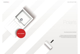 NEUE CRISTADUR® FARBE




                   Polaris
                Superweiß
                                       Grenzüberschreitende Strahlkraft
NOCH WEISSER!
                       POLARIS ist so leuchtend und klar, dass jede Küche in einzigartigem
                  Glanz erstrahlt. Die unverfälschte Reinheit der Farbe erhöht ihre Intensität
                  und prägt den einzigartigen Charakter dieses Farbtons, der dem aktuellen
                          Trend zu klaren Linien und starken Kontrasten perfekt entspricht.
 