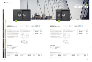 121120
Artikel-Nr.Produktvorteile Technische Einbaumaße Preis
Inklusiv Zubehör
Artikel-Nr.Produktvorteile Technische Einbaumaße Preis
Inklusiv Zubehör
Manhattan D-150 Manhattan N-150
® ®
®
Manhattan
Optionales Zubehör (siehe Seite 192-195) Optionales Zubehör (siehe Seite 192-195)
qrz asjl
20
12
750 x 49060
qrz asjl
20
12
590 x 49060
MAN D150 A
MAN D150 U
455,–
469,–
MAN N150 A
MAN N150 U
399,–
413,–
PDF/DXF: www.schock.de/MAND150 PDF/DXF: www.schock.de/MANN150
Alle Preise in Euro zzgl. gesetzl. Mehrwertsteuer
NEU NEU
* Nur für Auflage geeignet​
• Die Quarzpartikel in ®
schützen
die Spüle langfristig vor Abnutzung.
• Der in ®
integrierte proHygienic
21 Schutz sorgt für einen unbeschwerten
Umgang mit frischen Lebensmitteln.
• Die Funktionalität wird optional durch ein
Glasschneidbrett erweitert.
•  ®
überzeugt durch den integri-
erten Hygieneschutz proHygienic 21.
• Die Quarzpartikel in ®
schützen
die Spüle langfristig vor Abnutzung und
sorgen für eine sehr lange Haltbarkeit.
• Verfügbar in den neuen ®
Erdtönen Basalt und Beton, sowie in Crema.
Glasschneidbrett weiß 629059* 145,-
Glasschneidbrett schwarz 629050* 145,-
comfotouch 629830 360,-
Fertige Bohrung 629004 38,-
Diamantbohrer SB Light 629095 25,-
Pro Care Set 629099 25,-
Easy Care Set 629018 30,-
Easy Care Aufheller 629019 16,-
Wastecap 628152 25,-
Glasschneidbrett weiß 629059* 145,-
Glasschneidbrett schwarz 629050* 145,-
comfotouch 629830 360,-
Fertige Bohrung 629004 38,-
Diamantbohrer SB Light 629095 25,-
Pro Care Set 629099 25,-
Easy Care Set 629018 30,-
Easy Care Aufheller 629019 16,-
Wastecap 628152 25,-
Ablaufgarnitur, Korbventil,
Exzenterbedienung
629305
Ablaufgarnitur, Korbventil,
Exzenterbedienung
629305
c d
770
294
440
510
307
60
95224
345165
a b
610
294
510
307
95
60
64
345165
c d
a b
440
NeroGNE(13)OnyxGON(10)BasaltGBA(41)InoxGIN(12)MochaGMC(63)
BetonGBT(42)ColoradoGCO(08)CremaGCM(14)EverestGEV(26)
manhattAn
 