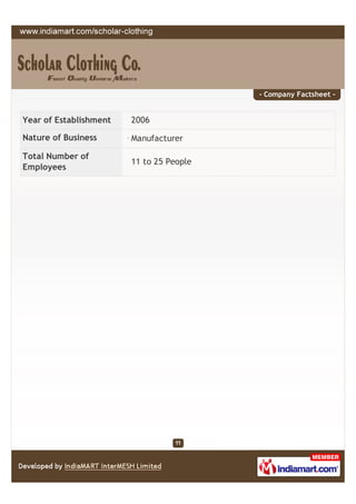 - Company Factsheet -


Year of Establishment   2006

Nature of Business      Manufacturer

Total Number of
              ...