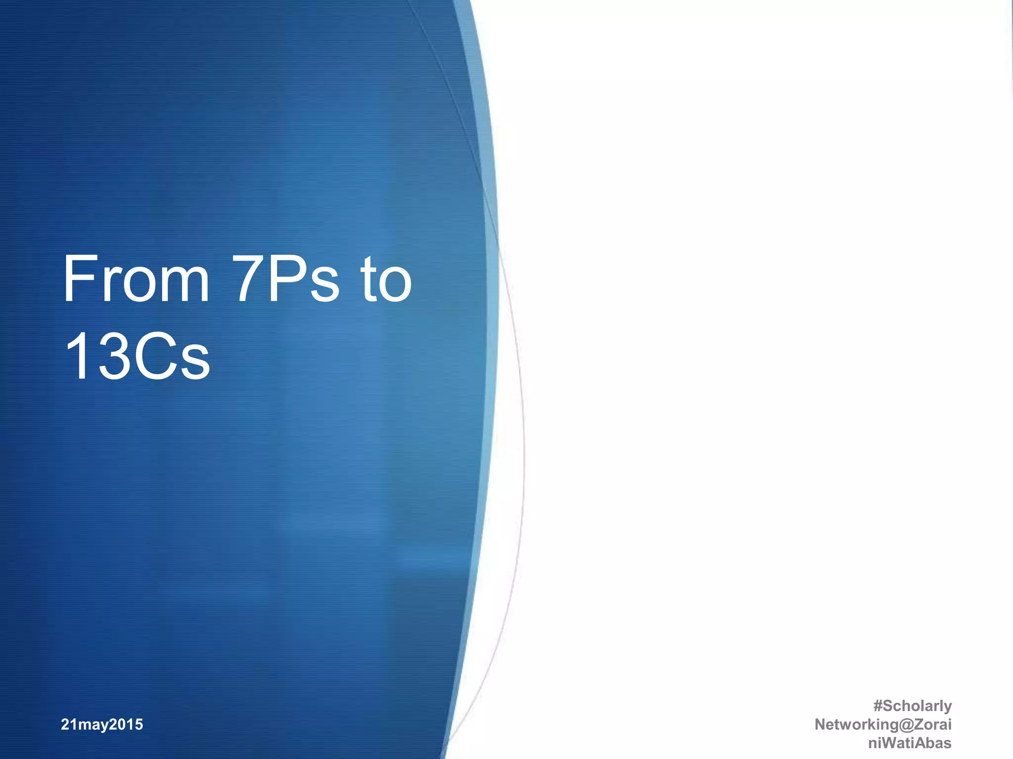 From 7Ps to
13Cs
21may2015
#Scholarly
Networking@Zorai
niWatiAbas
37
 