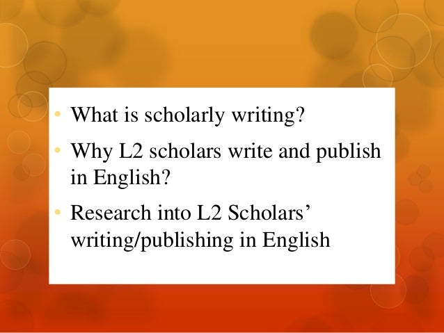 Writing a scholarly paper