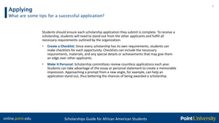 Scholarship Guide for African American Students | PPTX