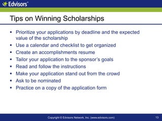 Secrets to Winning a Scholarship | PPTX