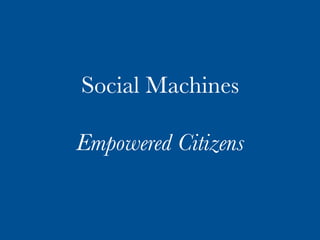New Research Questions
▶ Social media data offers
the possibility of studying
social processes as they
unfold at the level of
populations, as an
alternative to traditional
surveys or interviews.
▶ The data from social media
is described as "qualitative
data on a quantitative
scale" and requires
innovative analysis
techniques.
Social media
data and real
time
analytics
 
