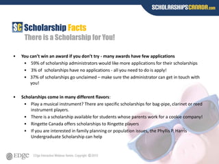 how do scholarships work in canada
