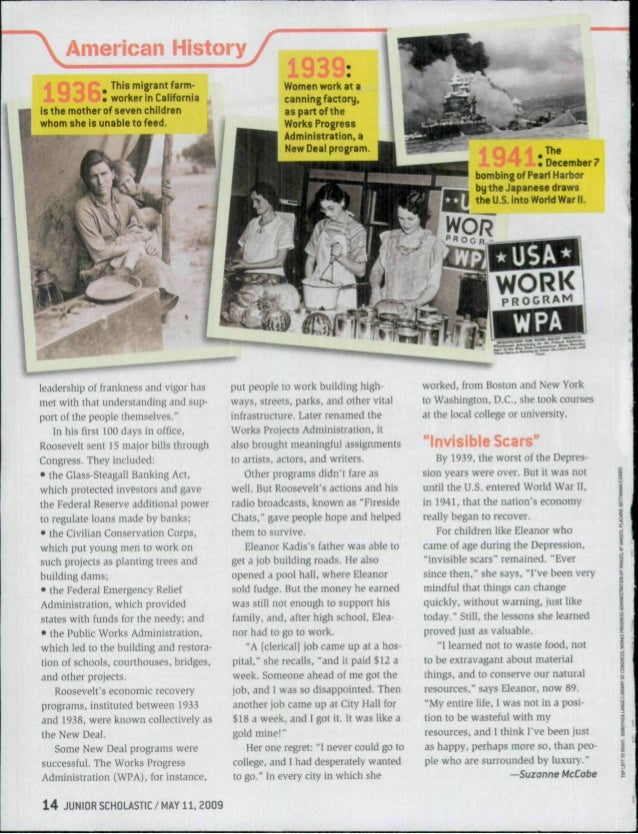 Scholastic great depression article