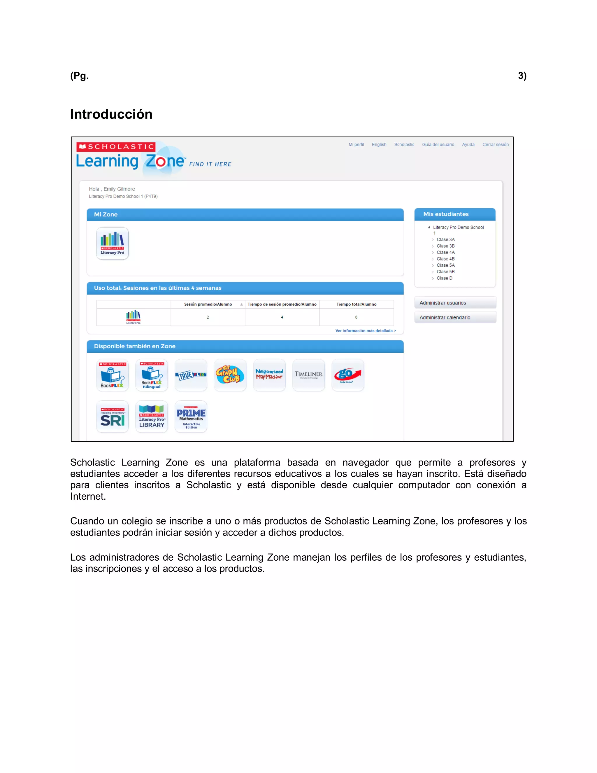 Scholastic Learning zone Guia del Usuario | PDF