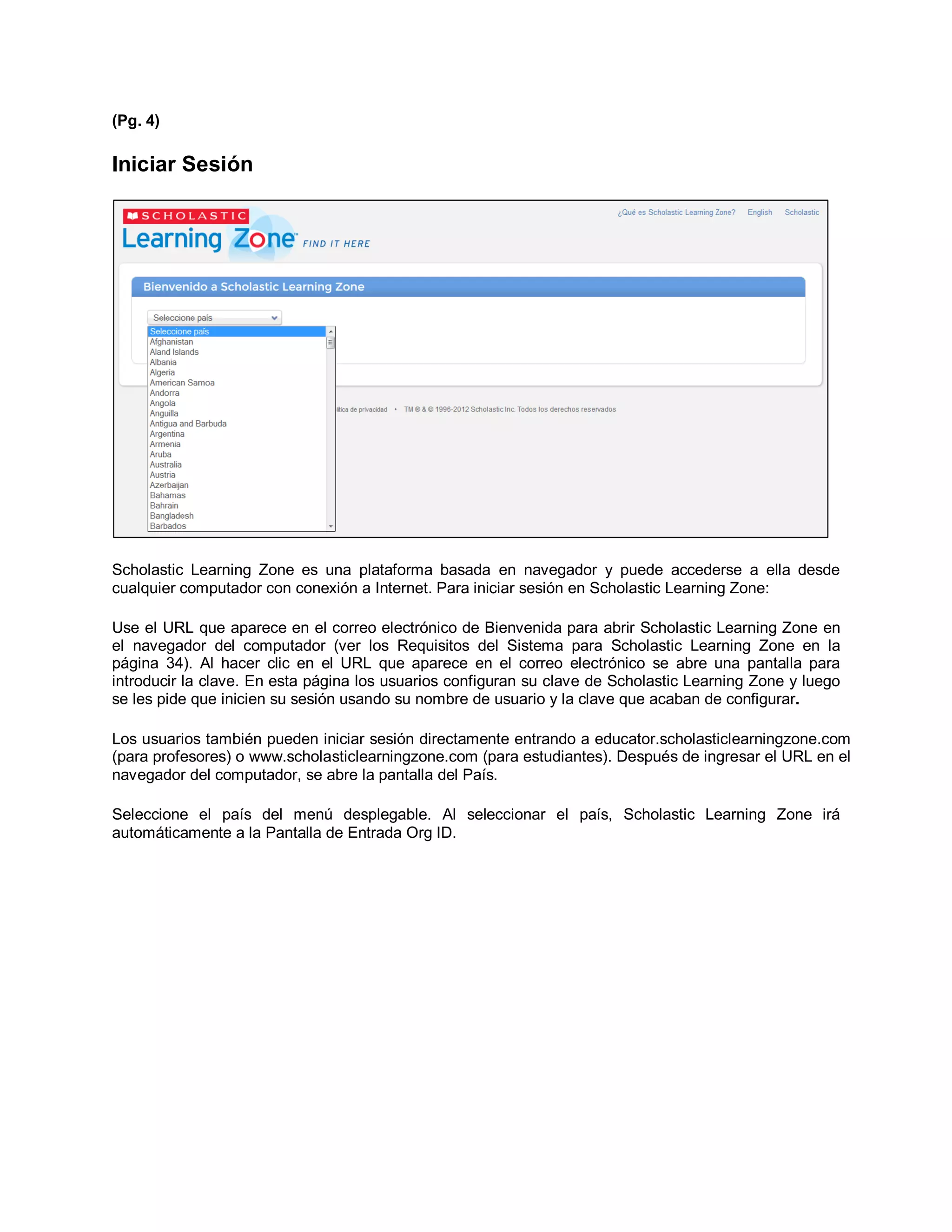 Scholastic Learning zone Guia del Usuario | PDF