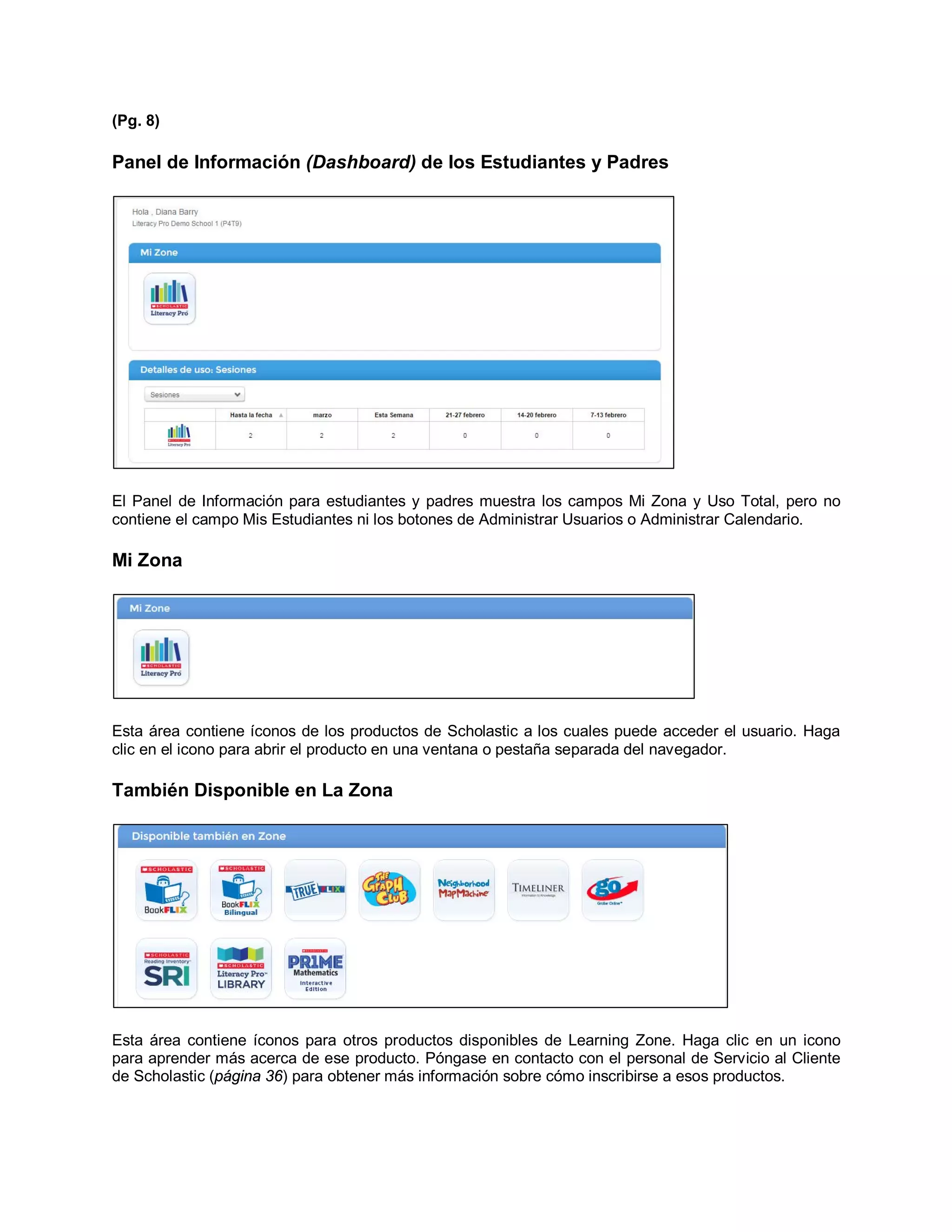Scholastic Learning zone Guia del Usuario | PDF