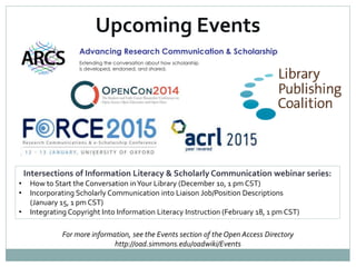 Celebrating Open Access Week: Scholarly Communication Initiatives in Academic Libraries