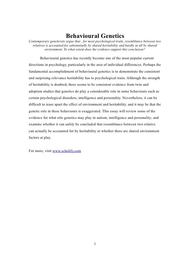 scholify essay id behavioural genetics no comments genetics essay