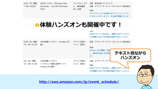 AWS Summit Tokyo 2014(無料)でご利用事例をチェック
http://www.awssummittokyo.com/
 