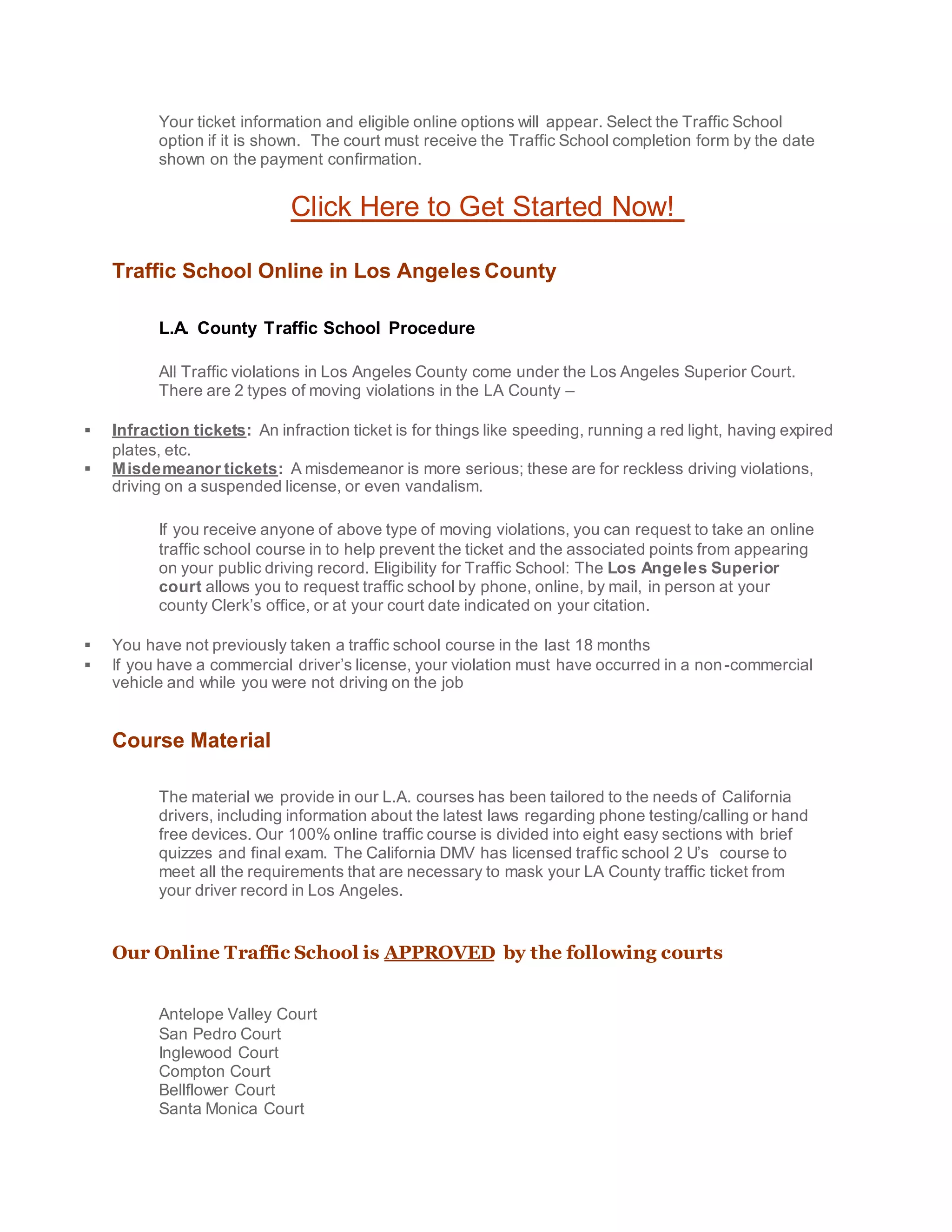 California Traffic School & Traffic School 2 U PDF