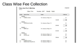 Class Wise Fee Collection