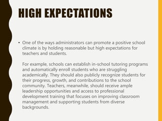 How High Expectations Contribute to a Positive School Climate | PPT