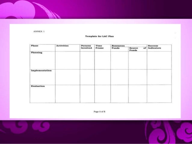 school based orientation on lac priorities template