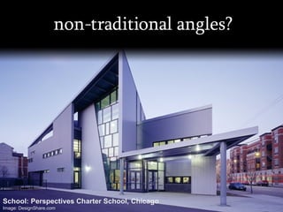 non-traditional angles? School: Perspectives Charter School, Chicago Image: DesignShare.com 